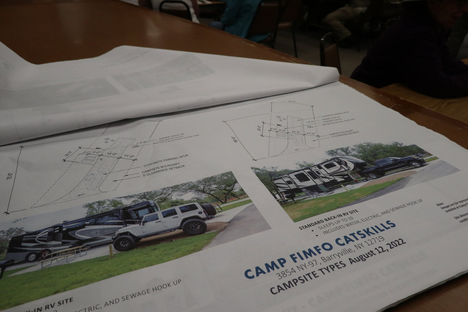 This large rendering of RV pull-in campsites does not reflect the rocky and hilly terrain of the former Kittatinny Campgrounds. It does show a lot of impervious surfaces.